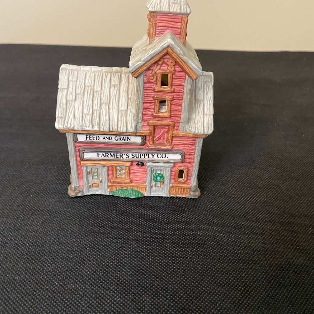 Charming Pink and Gray Miniature House Decor Art Collector Figurine